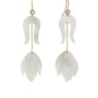 Julie Wolfe Women's Leaf-shaped Drop Earrings-silver