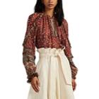 Ulla Johnson Women's Calista Tapestry-print Georgette Blouse - Md. Red