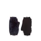 House Of Lafayette Women's Fur-trimmed Cashmere Fingerless Gloves-black