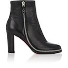 Christian Louboutin Women's Telezip Leather Ankle Boots - Black, Black Lucido