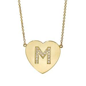 Jennifer Meyer Women's Initial Heart Pendant Necklace