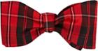 Barneys New York Plaid Satin Bow Tie-red