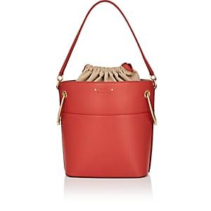 Chlo Women's Mini Leather Bucket Bag-red