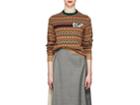 Prada Women's Dot & Chevron-pattern Wool-cashmere Sweater