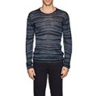 John Varvatos Men's Wavy-striped Linen Sweater-lt. Blue