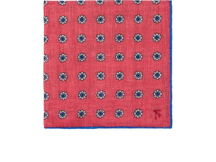 Isaia Men's Floral Linen Pocket Square