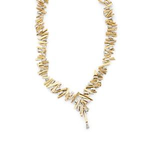 Mahnaz Collection Women's Diamond-embellished Geometric Collar Necklace - Gold