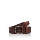 Barneys New York Men's Woven Leather Belt-brown
