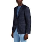 Canali Men's Plaid Travel Wool Two-button Sportcoat - Navy