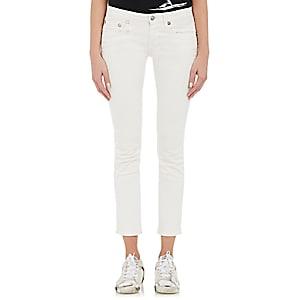 R13 Women's Kate Skinny Distressed Jeans-white