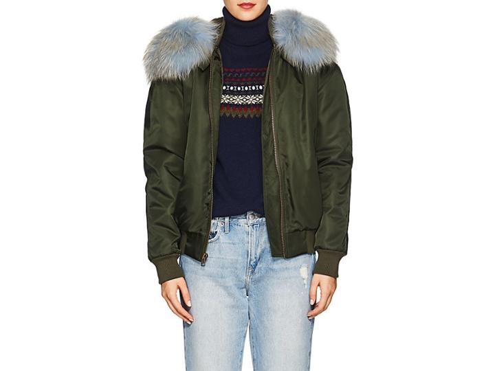 Mr & Mrs Italy Women's Fur-trimmed Insulated Bomber Jacket