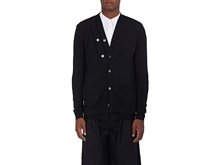 Comme Des Garons Men's Double-layered Wool Cardigan