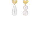 Beck Jewels Women's Swarovski-pearl Mismatched Drop Earrings