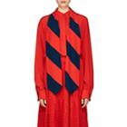Givenchy Women's Silk Scarf-neck Blouse-red