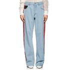 Koche Women's Side-striped Slouchy Jeans-blue