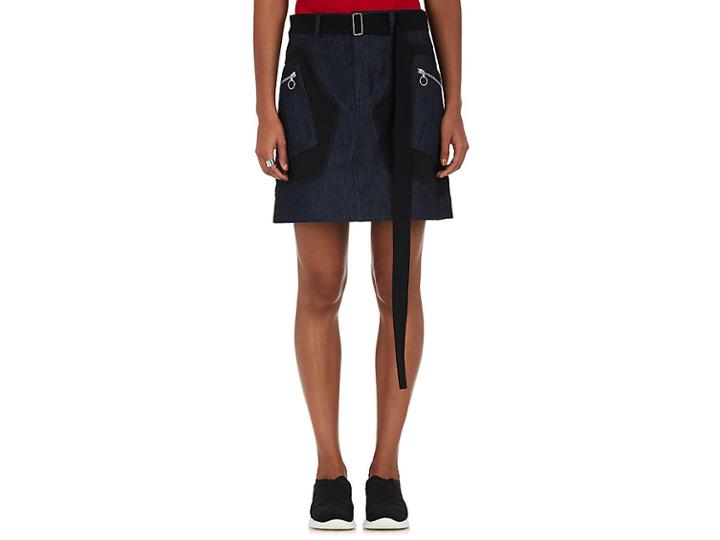Tim Coppens Women's Appliqud Denim A-line Miniskirt