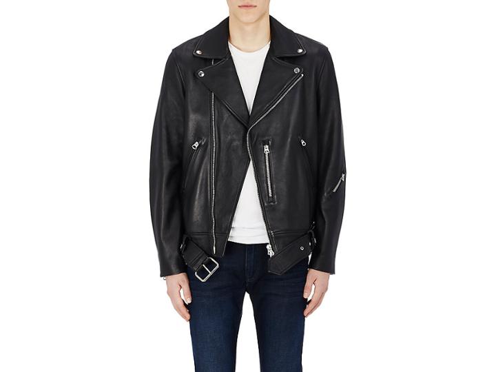 Acne Studios Men's Nate Clean Leather Oversized Moto Jacket