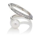 Viola.y Jewelry Women's Imitation-pearl & Cubic Zirconia Ring-silver