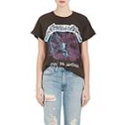 Madeworn Women's Metallica Distressed Cotton T-shirt-dirty Black