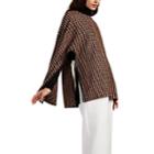 Derek Lam Women's Houndstooth Wool-blend Poncho Jacket - Vicuna Multi