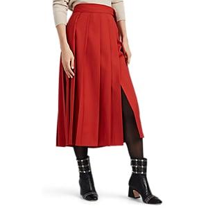 Boon The Shop Women's Wool Pleated Wrap Skirt - Orange