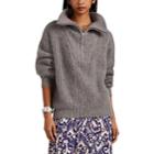 Isabel Marant Toile Women's Myclan Rib-knit Wool Half-zip Sweater - Light Gray