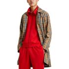 Burberry Men's Checked Trench Coat - Lt. Brown