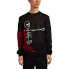 Alexander Mcqueen Men's Skeleton-embroidered Mohair-blend Sweater - Black