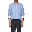 Hartford Men's Linen Button-down Shirt-blue