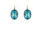 Stephanie Windsor Antiques Women's Oval Crystal Drop Earrings - Turquoise