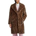 Stand Studio Women's Eliza Leopard-pattern Faux-fur Peacoat - Brown