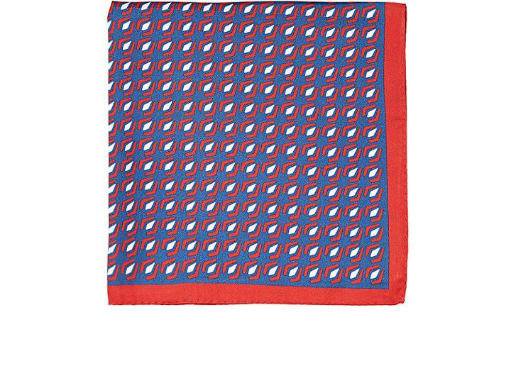 Kiton Men's Geometric-print Silk Pocket Square
