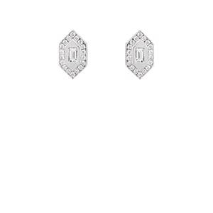 Azlee Women's White Diamond Stud Earrings - White