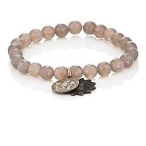 Miracle Icons Men's Vintage Icon Charms On Beaded Bracelet-gray