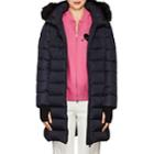 Herno Women's Fox-fur-trimmed Down-quilted Parka-navy