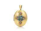 Stephanie Windsor Antiques Women's Turquoise & Pearl Locket