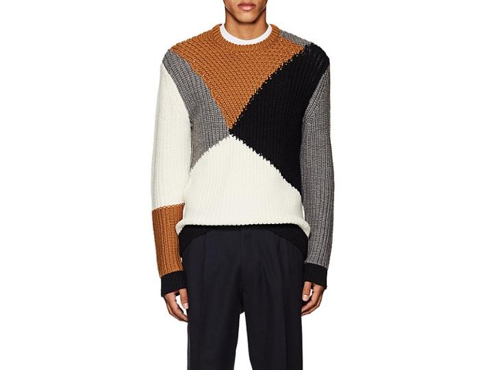 Theory Men's Colorblocked Merino Wool Sweater