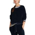 Nsf Women's Farah Cotton-blend Velour Sweatshirt - Navy