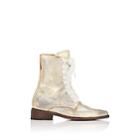 Esquivel Women's London Distressed Leather Lace-up Boots-gold
