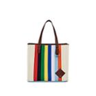 J.w.anderson Women's Belt Leather-trimmed Striped Canvas Tote Bag - Calico Multi