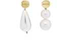 Beck Jewels Women's Imitation-pearl Mismatched Drop Earrings