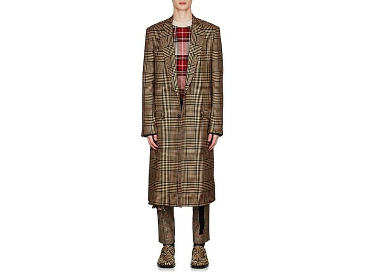 Dries Van Noten Men's Glen Plaid Wool-blend Coat