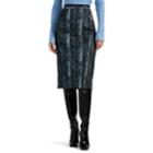 Zac Posen Women's Metallic Python Jacquard Midi-skirt - Blue Pat.