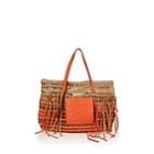 Loewe Women's Woven Leather & Suede Tote Bag - Gold, Orange