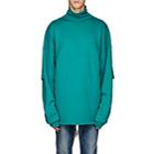 Balenciaga Men's Layered Turtleneck Sweatshirt - Green