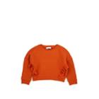 Stella Mccartney Ruffle Cotton Terry Crop Sweatshirt - Orange