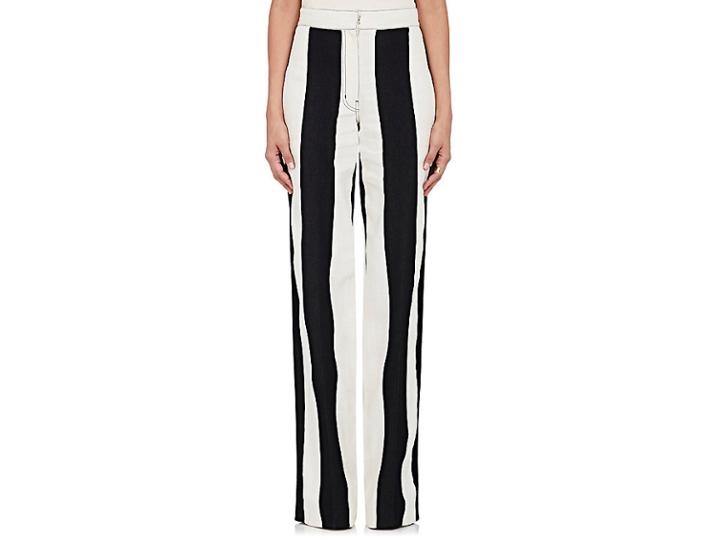 Derek Lam Women's Striped Cotton-linen Wide-leg Pants
