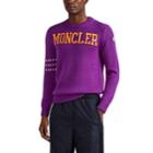 2 Moncler 1952 Men's Logo-knit Wool Sweater - Purple