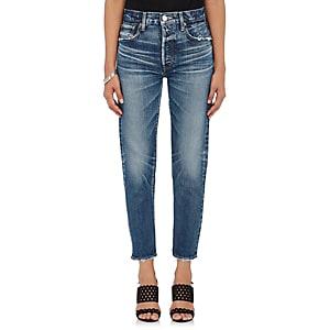 Moussy Women's Orla Distressed Jeans-md. Blue
