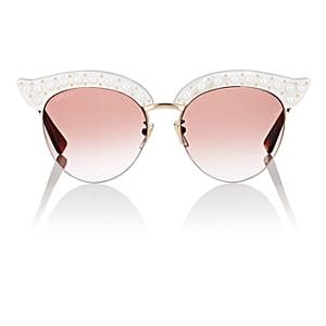 Gucci Women's Gg0212s Sunglasses - White W, Pearls